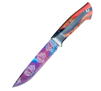 Нож Сибиряк из мозаичной дамасской стали  купить на сайте koval-knife.shop