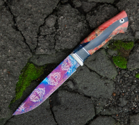 Нож Сибиряк из мозаичной дамасской стали  купить на сайте koval-knife.shop